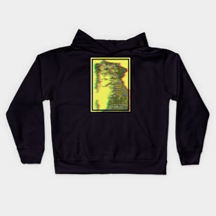 Yellow Distorted Dog Kids Hoodie